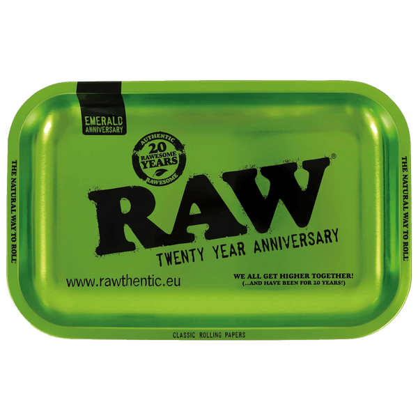 Raw 20th Anniversary Emerald Green Rolling Tray-Small