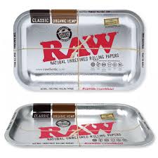 RAW METALLIC SILVER ROLLING TRAY-SMALL