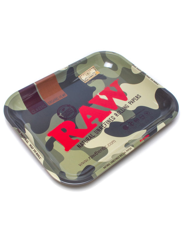 RAW CAMO METAL ROLLING TRAY-MEDIUM