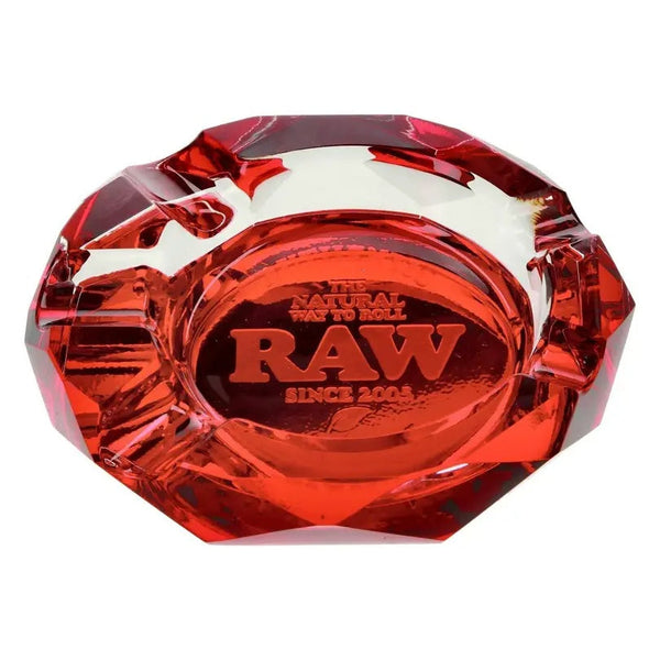 Raw Ruby Red Vintage Glass Ashtray