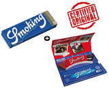 SMOKING BLUE LUXURY ROLLING PAPER KIT - 33 SHEETS & 33 TIPS