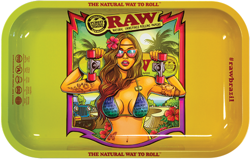 RAW BRAZIL GIRL ROLLING TRAY-SMALL